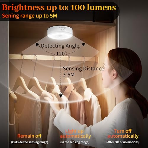 Thumbnail 3 de Pack de 6 luces LED nocturnas daphomeu con sensor de movimiento y batería recargable USB (12 LED)