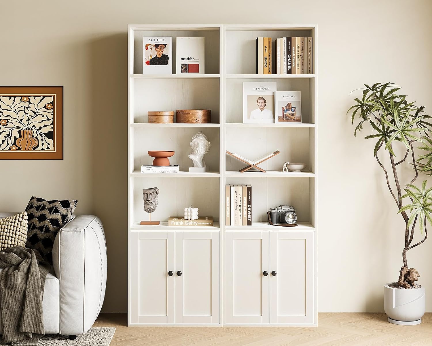 Detalle 2 de Coleshome libreria con ante 6 ripiani 48x24