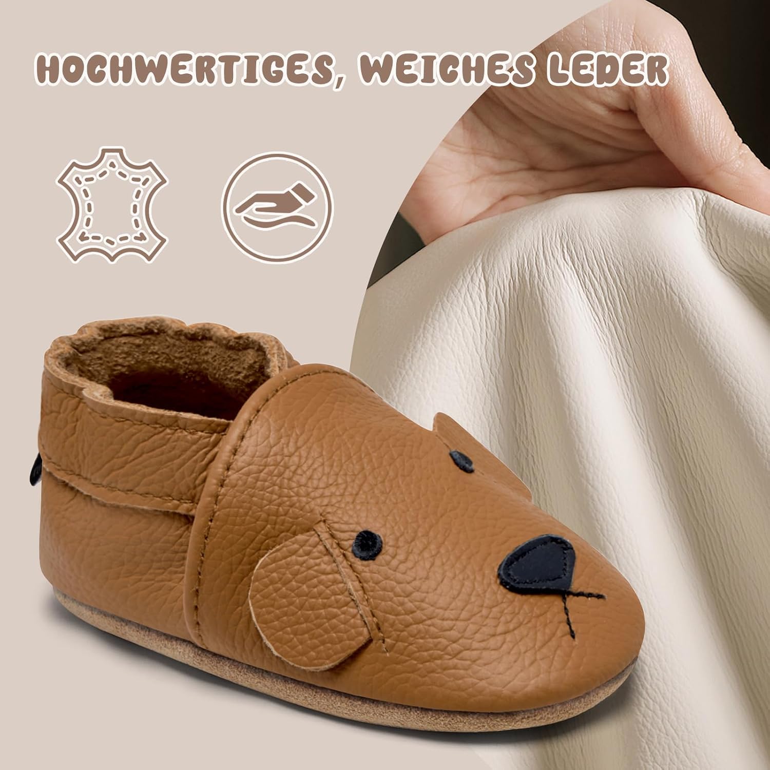 Detalle 1 de IceUnicorn Krabbelschuhe aus Leder für Babys