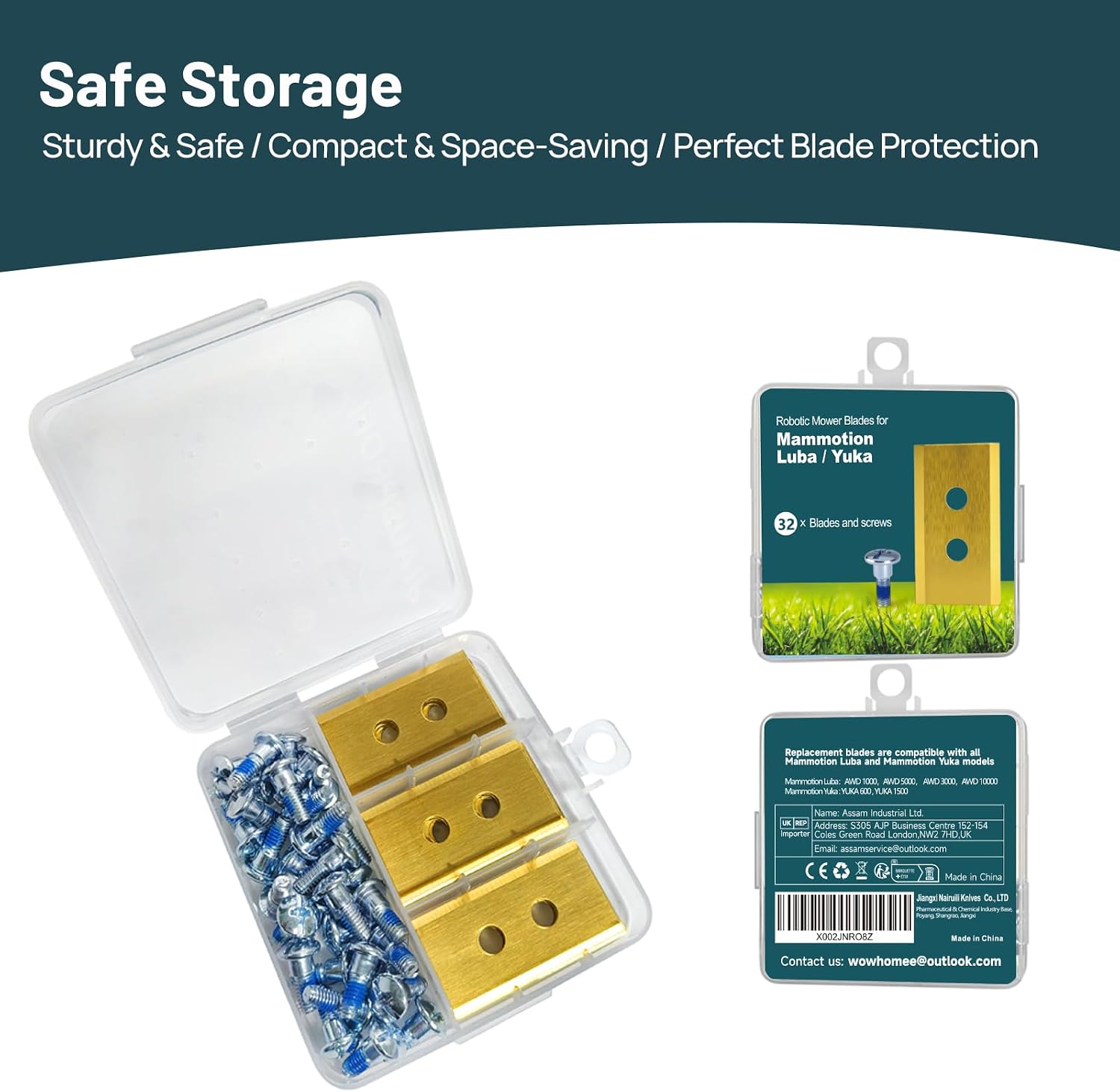 Detalle de FAUETI 32Pcs Replacement Blades + Screws with Lock for Mammotion Luba & YUKA Series