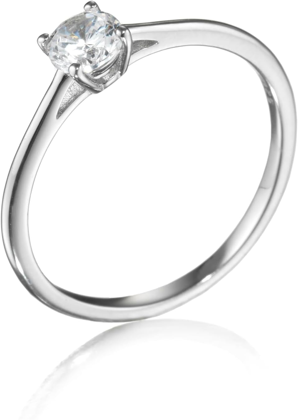Detalle de Anello Solitario Donna in Argento 925 con Zirconia Cubica di inSCINTILLE – Confezione regalo inclusa