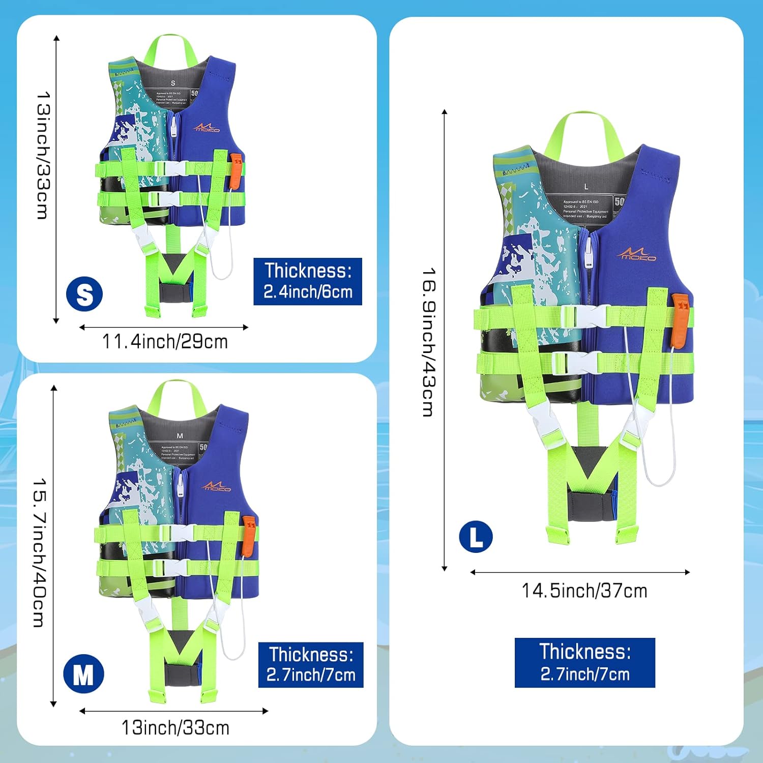 Thumbnail 4 de MoKo Swimming Vest for Kids: Safe Buoyancy for 46–77 lb Little Swimmers