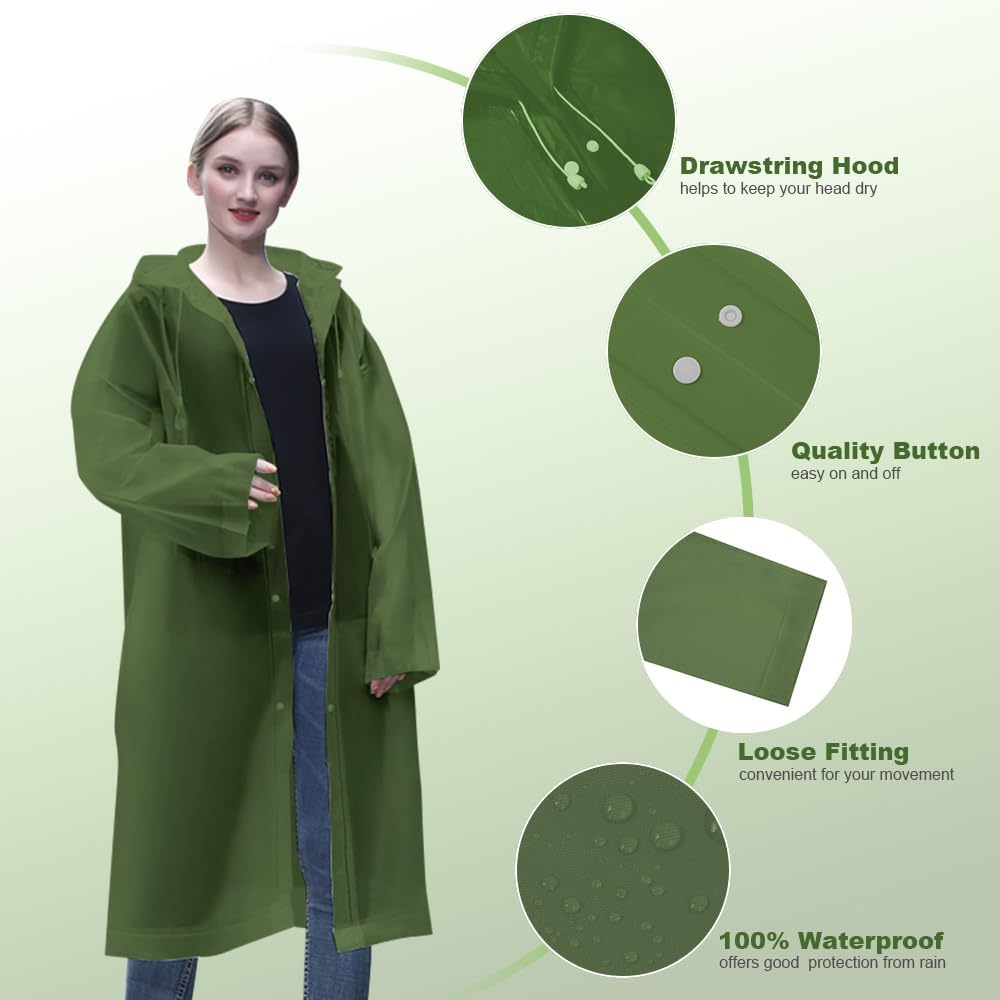 Detalle de Vicloon poncho impermeabile EVA unisex (2 pezzi) per uomo e donna
