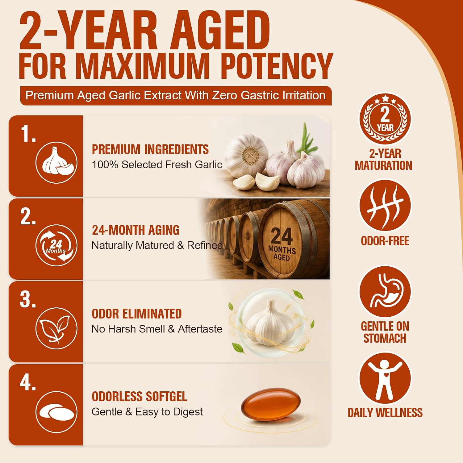 Thumbnail 6 de Adeqauom Aged Garlic Extract Softgels, 1200 mg, with Ubiquinol and Vitamin K2