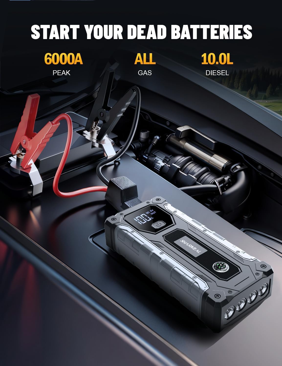 Detalle de Sharmeal 6000A Car Jump Starter review