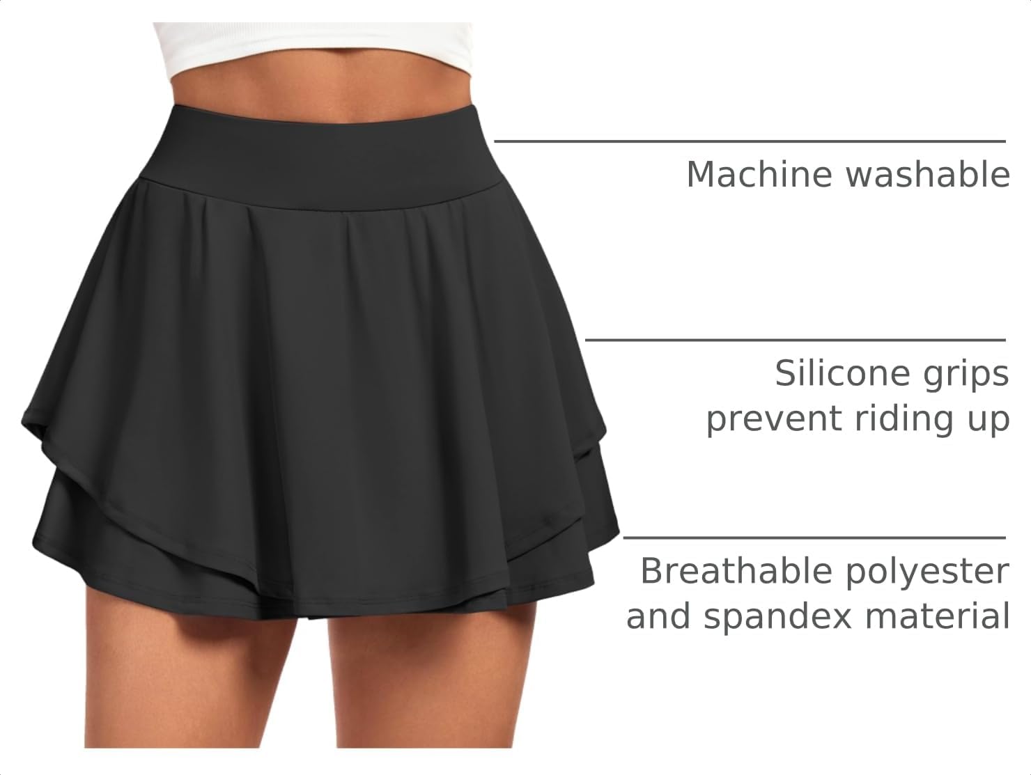 Thumbnail 3 de IUGA Tennis Skirt Pleated Skorts for Women with Pockets and Tummy Control