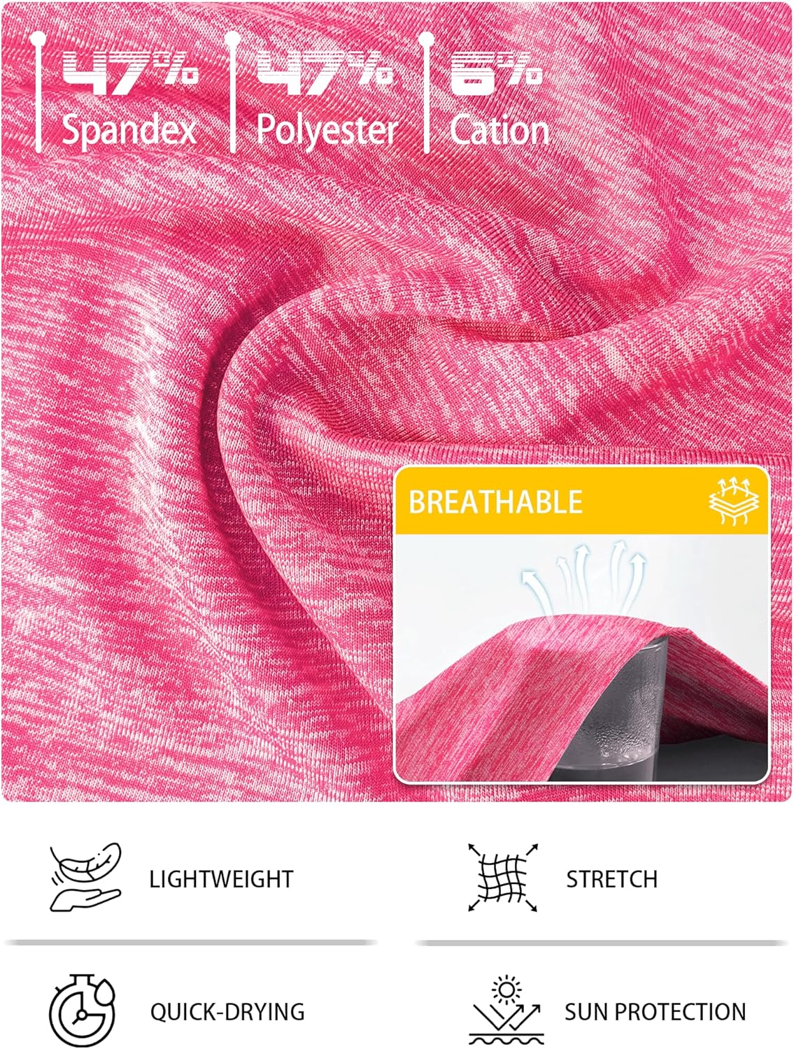 Thumbnail 4 de Sportshirt Damen Kurzarm V-Ausschnitt UPF 50+ – 5er-Pack, atmungsaktiv und flexibel