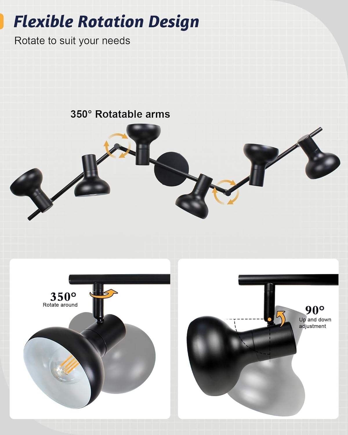 Thumbnail 2 de HiBay 6 Way Spotlights Black ceiling light