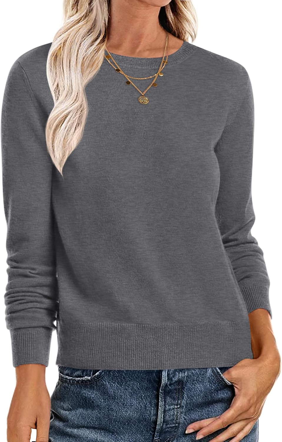 Thumbnail 6 de ANRABESS Sweater Lightweight Long Sleeve Pullover
