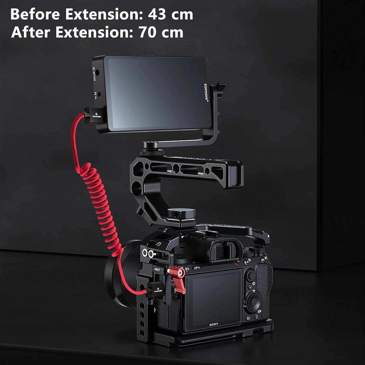 Thumbnail 6 de Alvin's Cables 8K 2.1 Full HDMI High Speed Braided Coiled Cable (30–45 cm) for Atomos Ninja V, Portkeys BM5, Feelworld Monitors, and More
