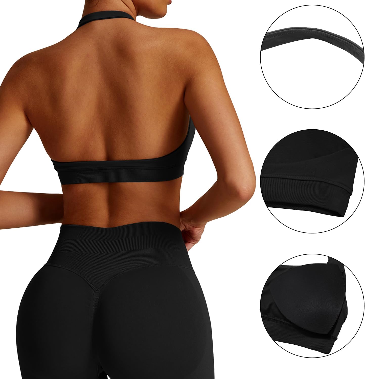 Thumbnail 2 de JN JANPRINT Halter-Neck Sports Bra with Padding and Open Back