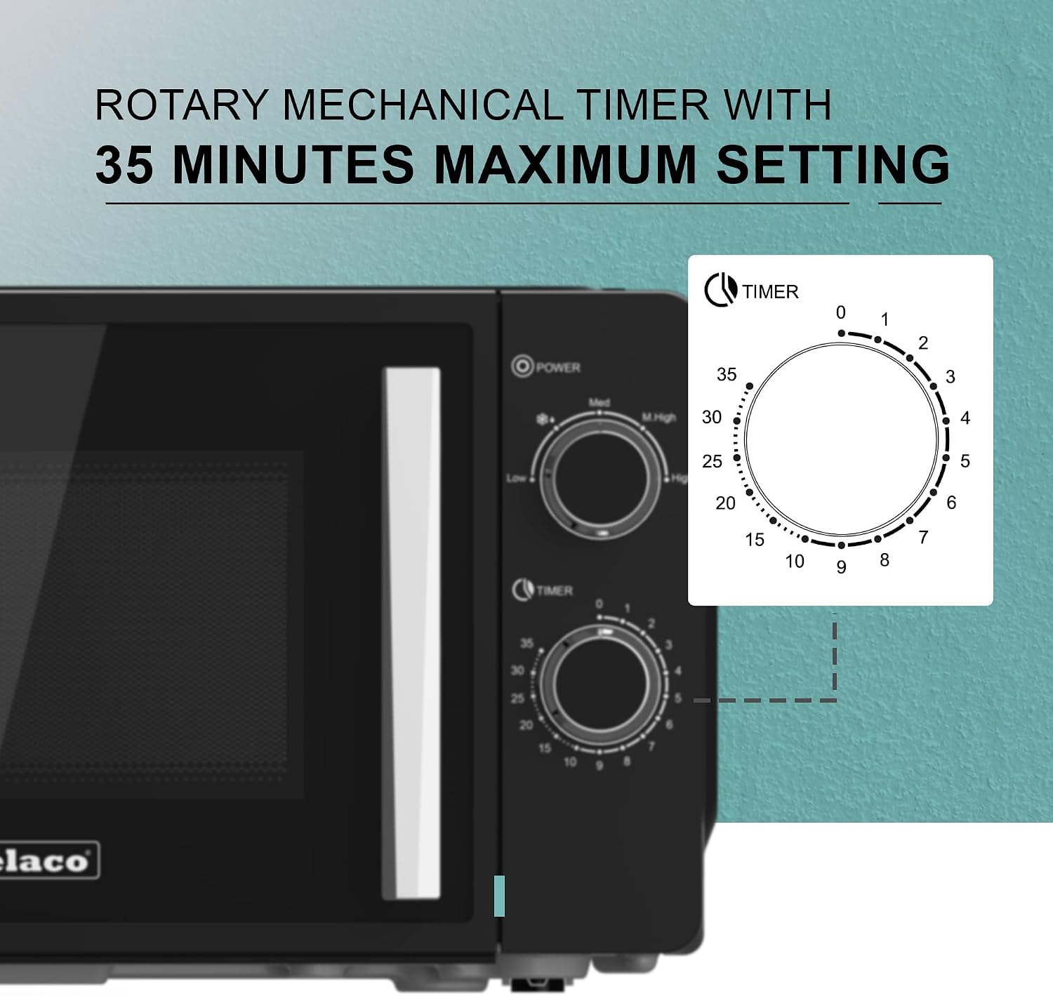 Thumbnail 4 de Belaco 800W Microwave 20L, 10 Power Levels