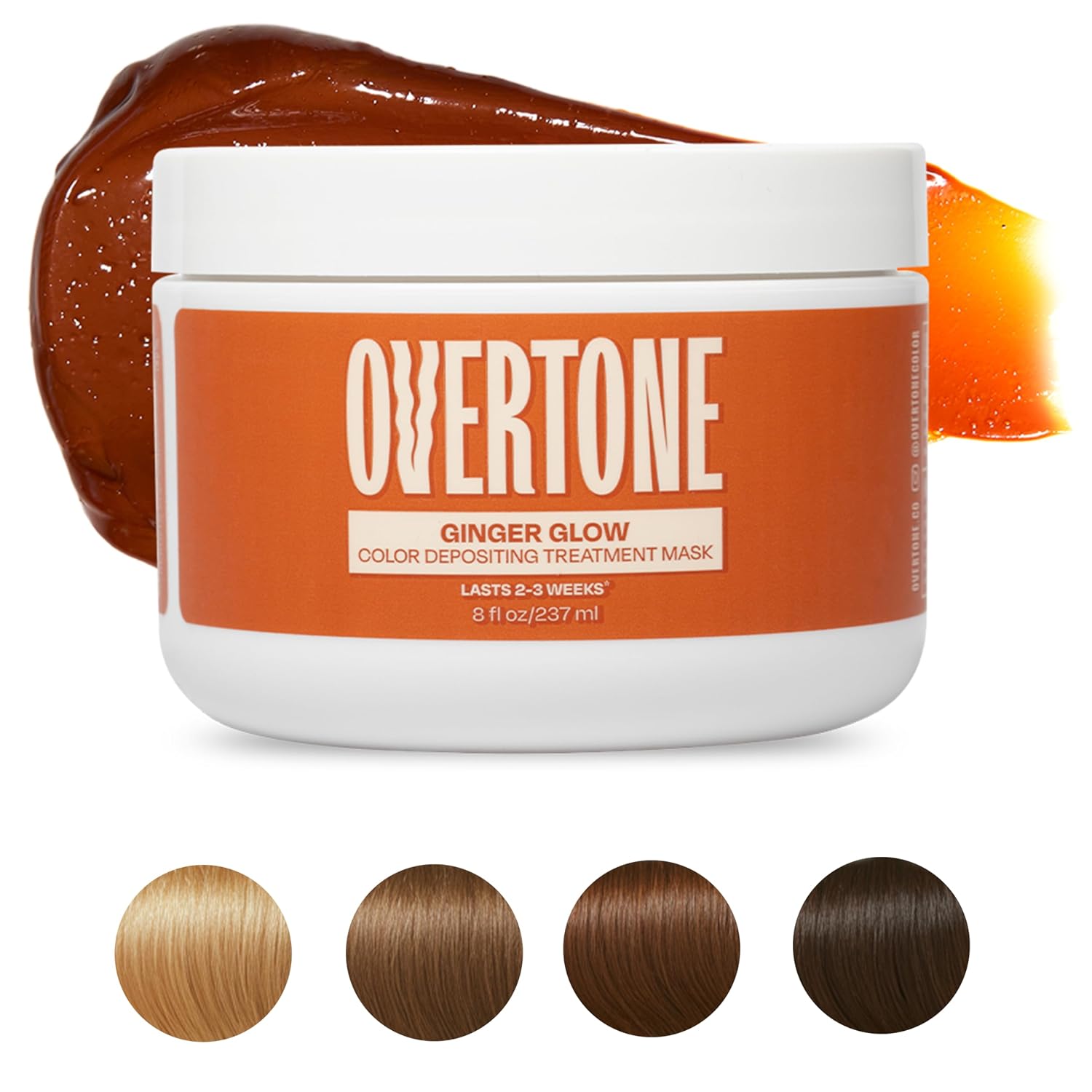 Detalle 2 de Overtone Semi Permanent Hair Color Conditioner, Ginger Glow (8 oz) – Nourishing, Damage-Free Color Depositing Mask