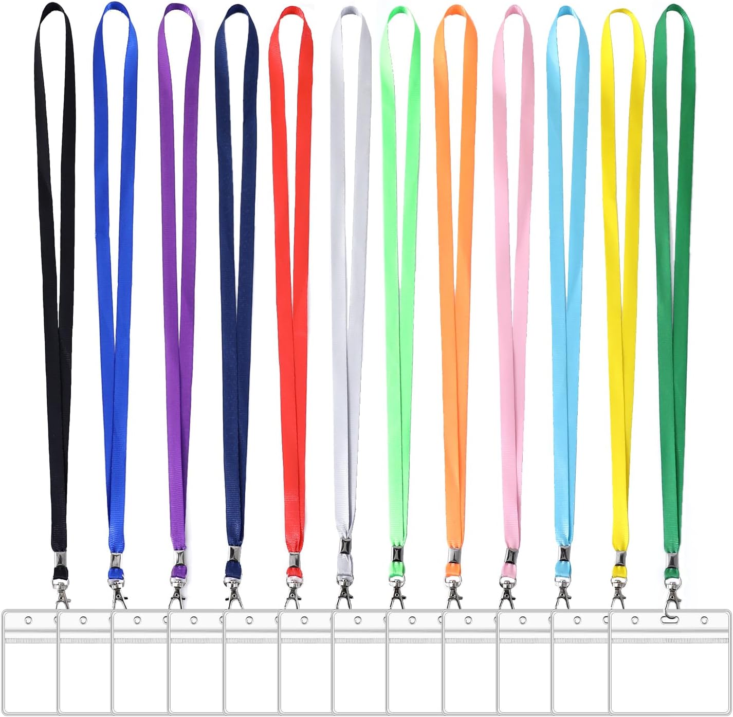 Thumbnail 6 de 50pcs Red Lanyards with Card Holders Set – Durable Nylon Lanyards and Clear PVC Badge Holders