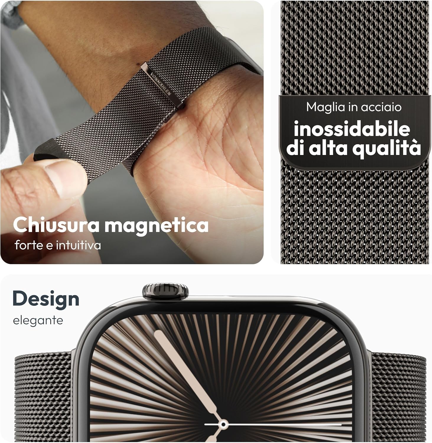 Thumbnail 2 de VONMÄHLEN Milanese Loop 2: cinturino magnetico in acciaio inox per Apple Watch Ultra 2, elegante e regolabile
