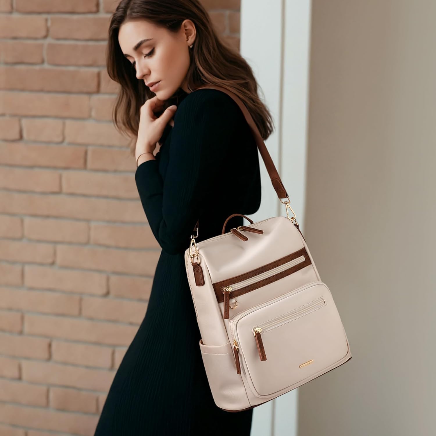 Thumbnail 6 de VNINE Women's Fashion Backpack: Waterproof Anti-Theft PU Leather, 5 Compartments
