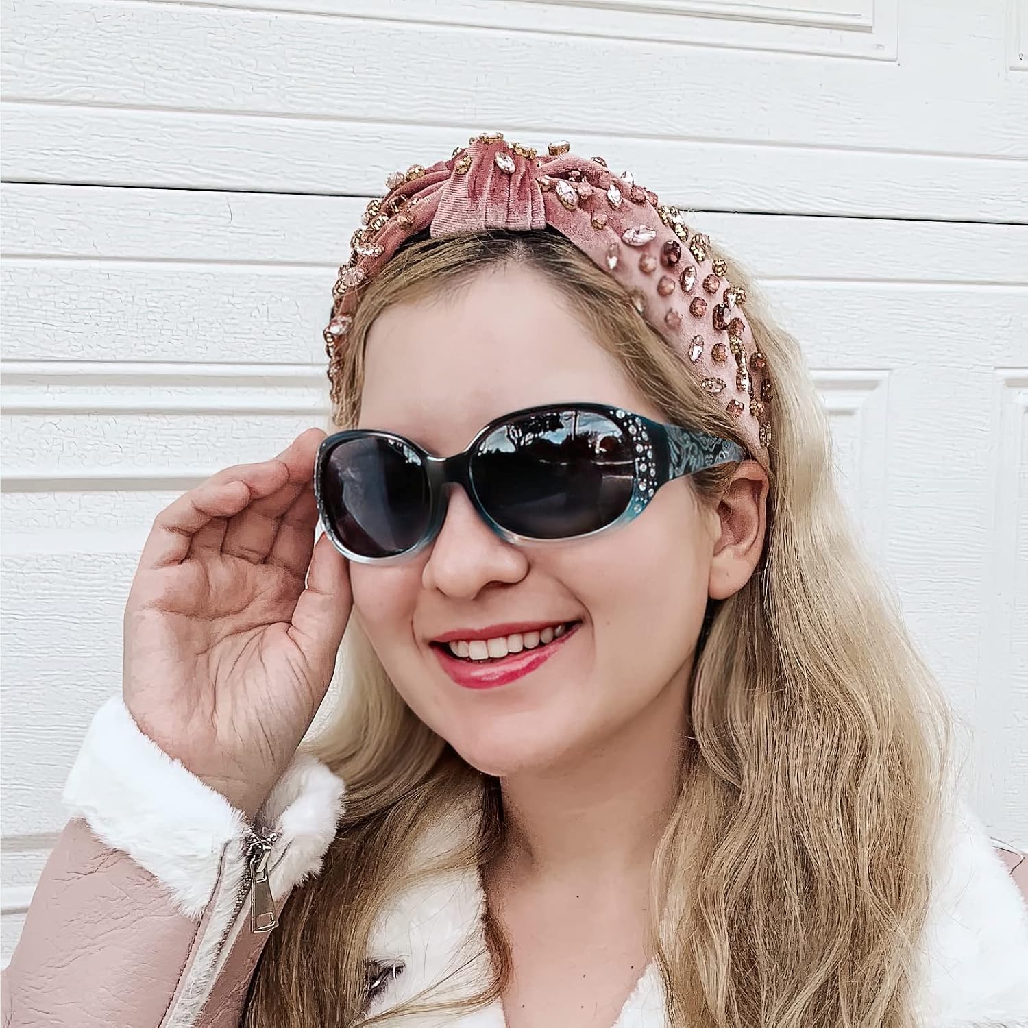 Detalle 2 de LVIOE Polarized Oversized Sunglasses for Women with Rhinestones