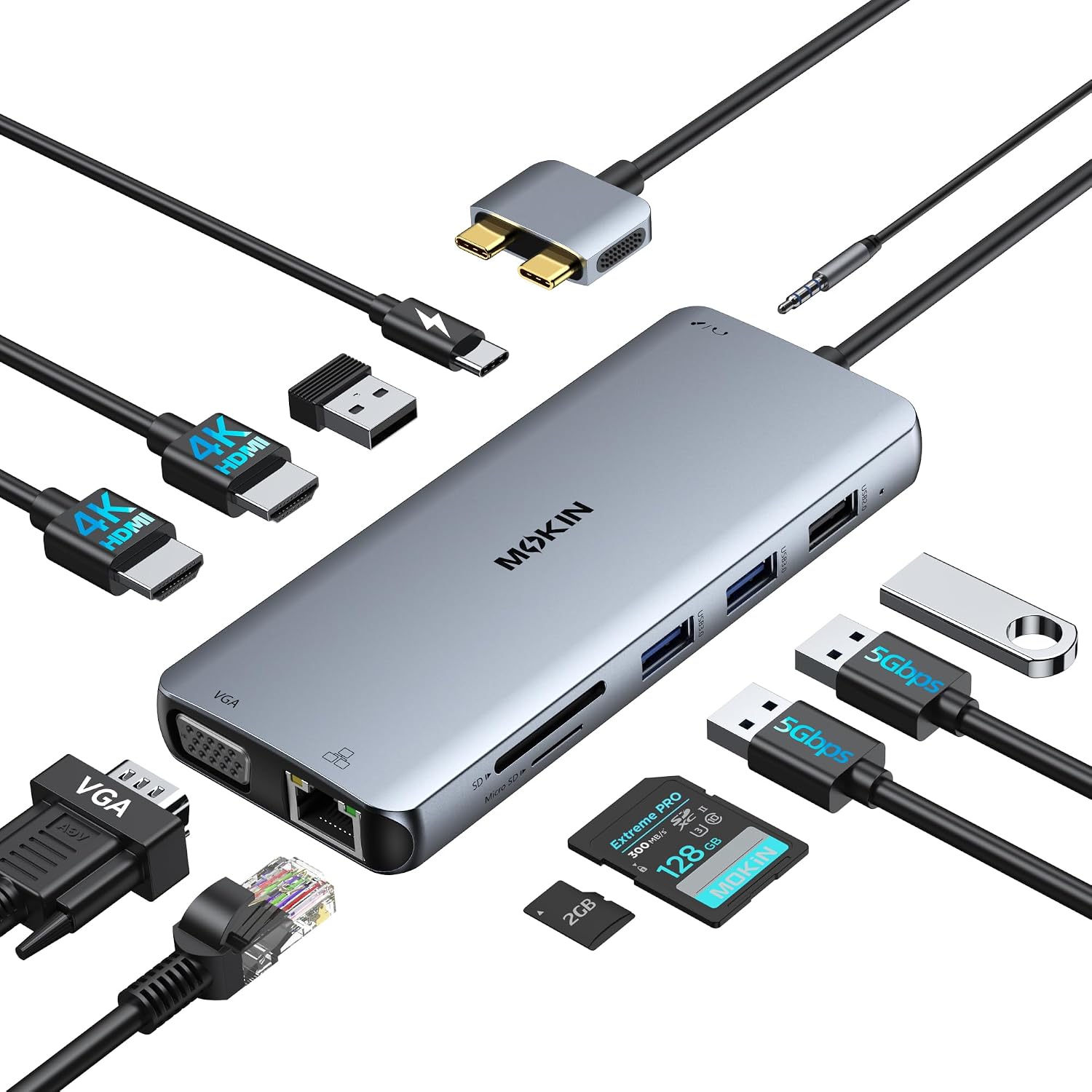 Detalle de MOKiN MacBook Docking Station, 12-in-2