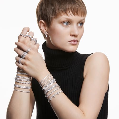 Thumbnail 6 de Swarovski Bracciale Tennis Angelic, Taglio Round, Piccolo – Bianco, Placcato Rodio