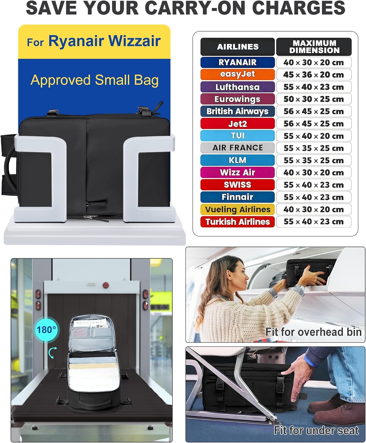 Thumbnail 3 de SZLX Vacuum Backpack Travel Bag with Pump – Ryanair cabin-size vacuum compression rucksack