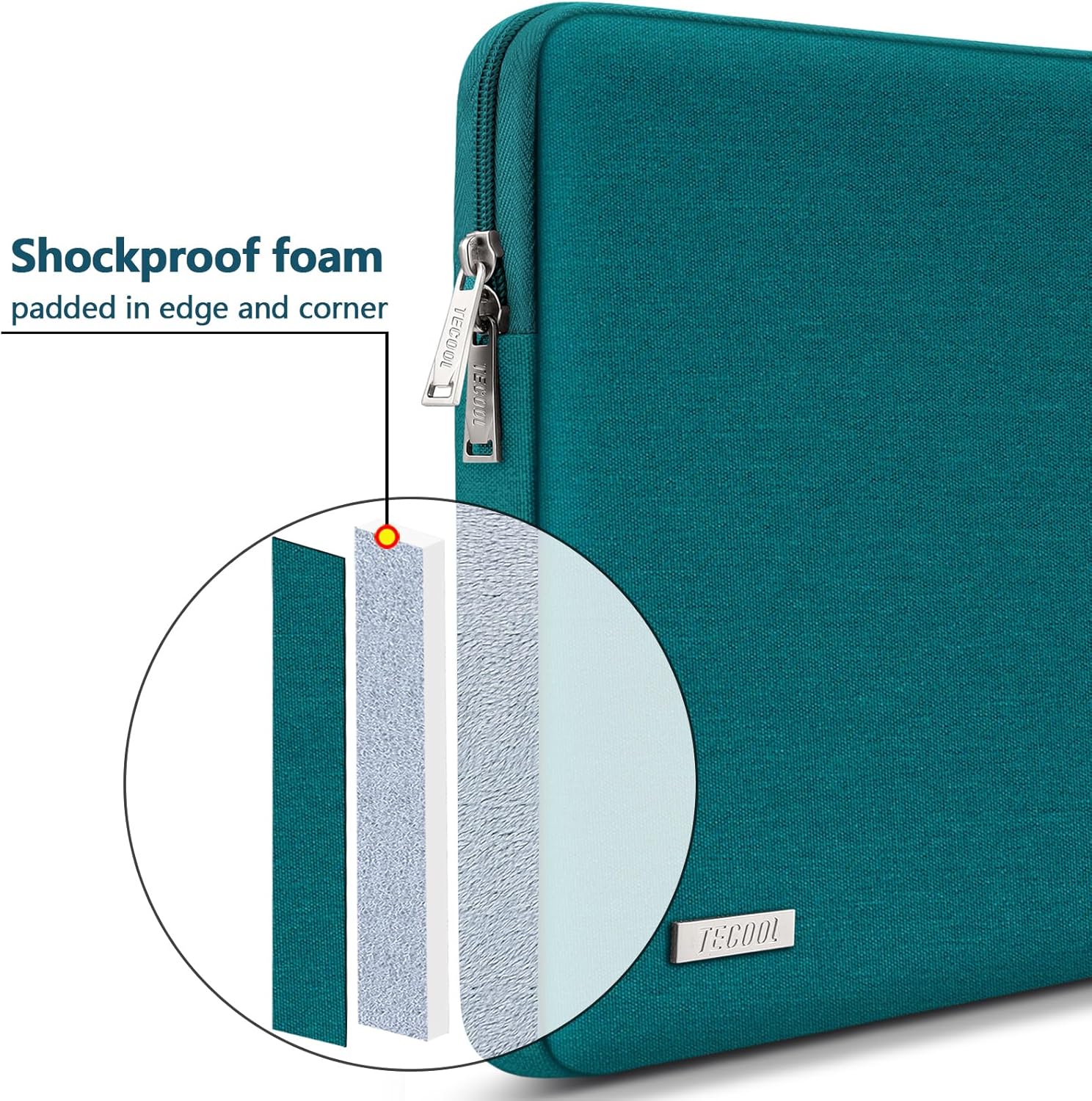 Thumbnail 3 de TECOOL 13,3 Zoll Laptop-Tasche wasserdichte Schutzhülle für MacBook Air/Pro und 13,3“-Ultrabooks (Teal)
