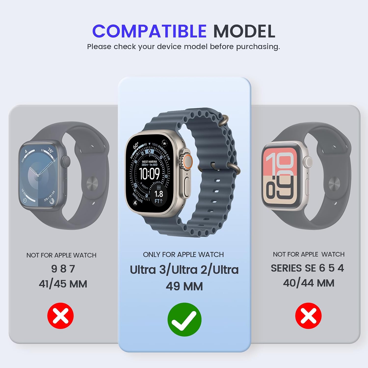 Detalle 2 de Kamita Waterproof Case for Apple Watch Ultra 3/2/1 49mm with Built-In Screen Protector