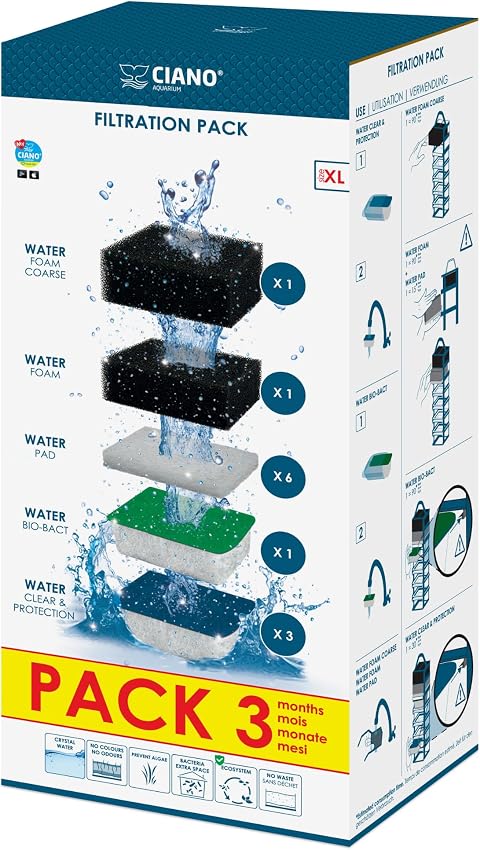 CIANO Cartuchos de filtro XL — Pack 3 meses para acuario 🐠