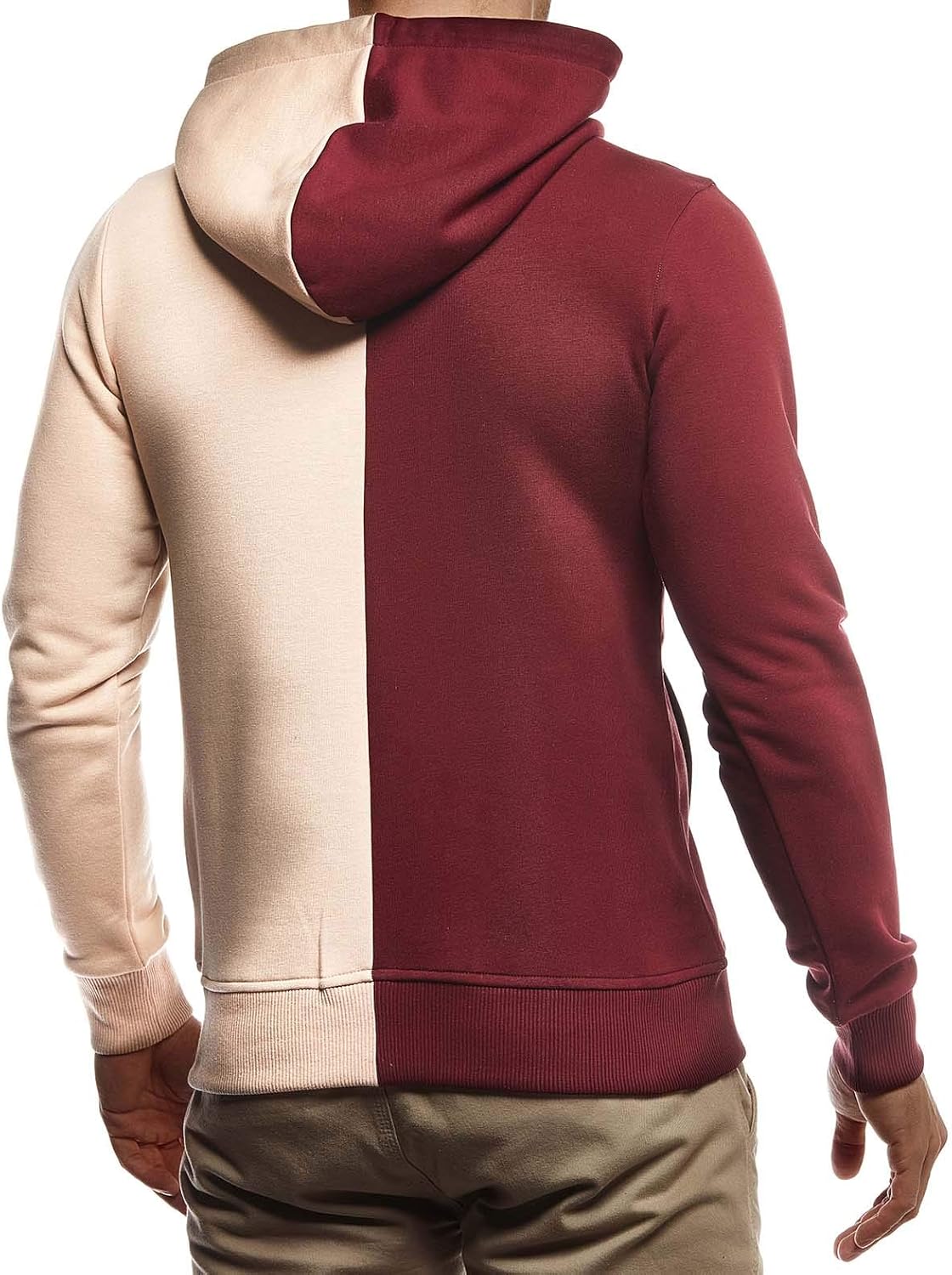 Detalle de Leif Nelson Felpa con cappuccio da uomo LN-8337, maglione hoodie Slim Fit