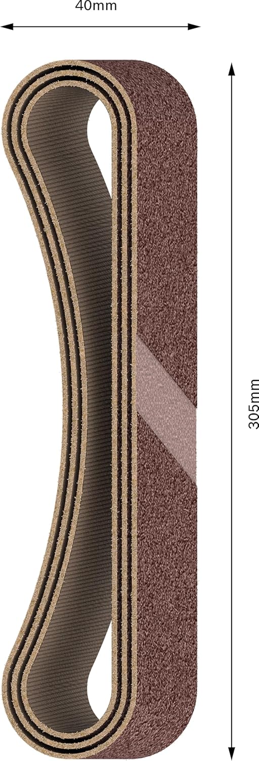 Detalle de Bosch PRO X440 Bande abrasive 40 x 305 mm G80 (50 pièces) – pour ponceuses