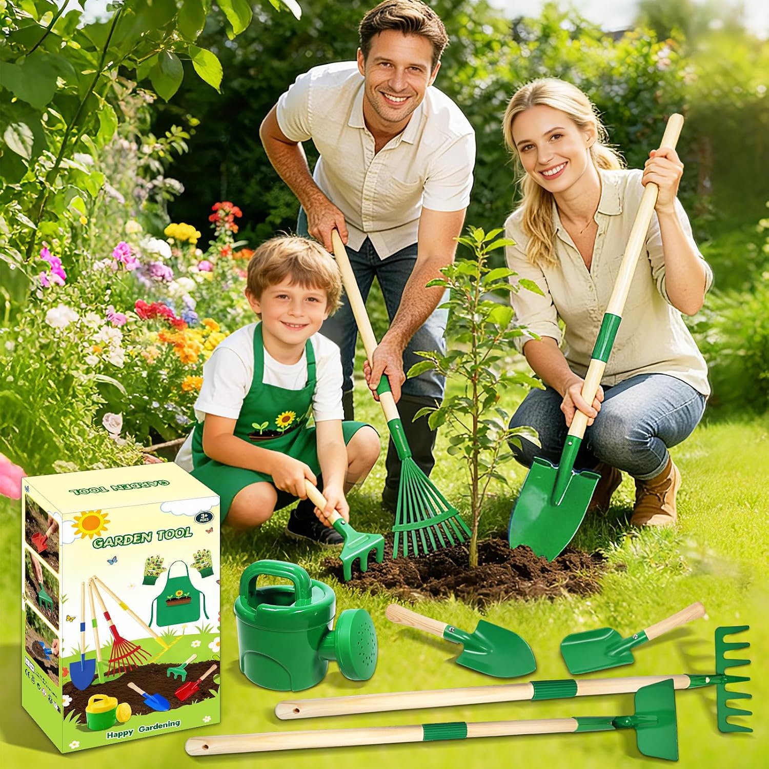 Detalle de Kinder Gartenwerkzeug-Set 10-teilig aus Metall