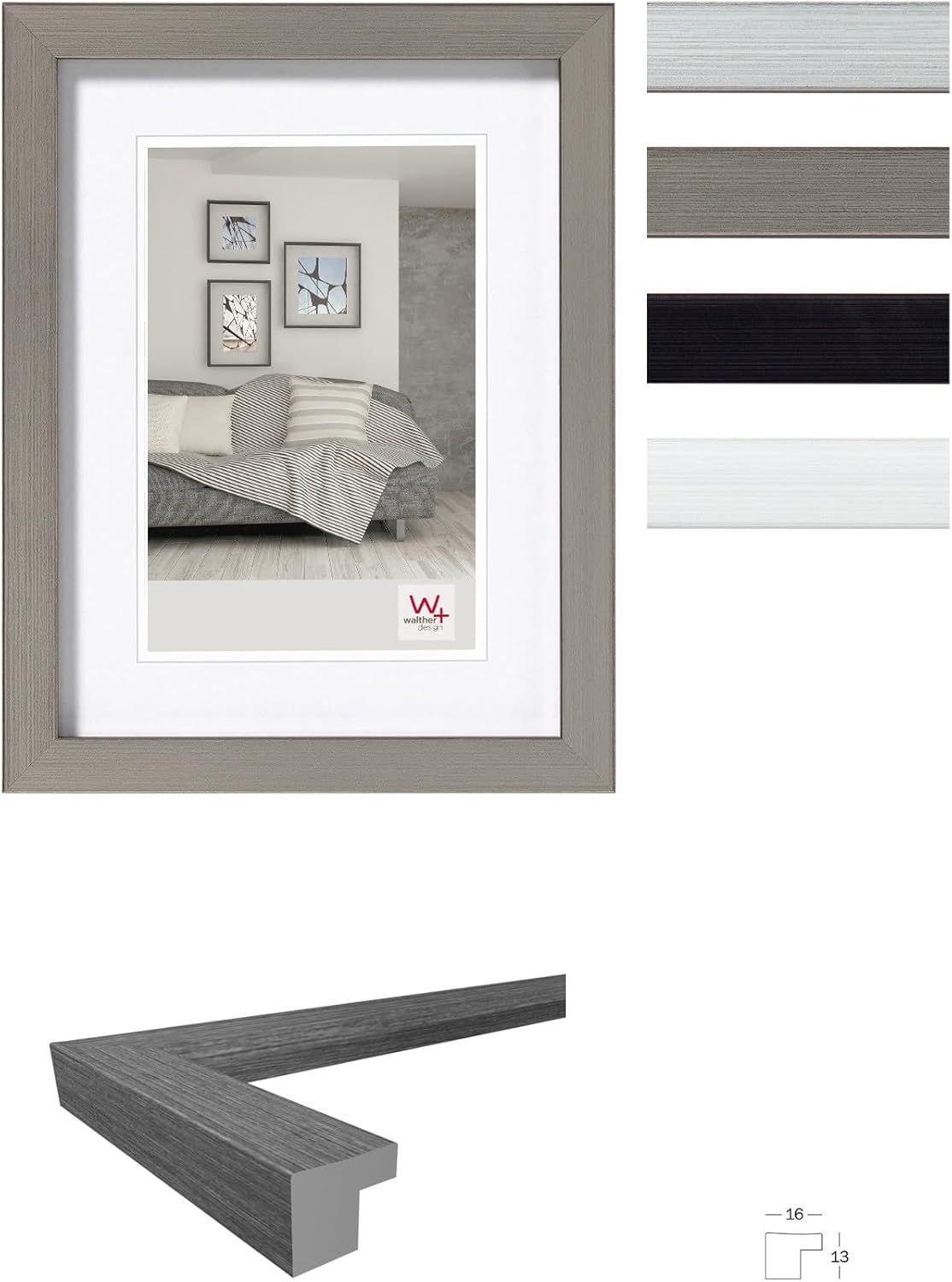 Thumbnail 1 de Walther Design Marco de Fotos Acero 13x18 cm 📸
