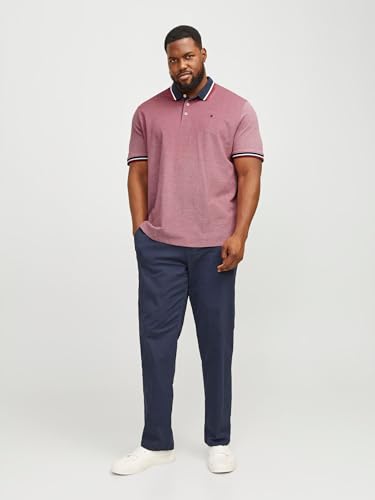 Detalle de Jack & Jones JJepaulos Polo Ss Noos Pls – Camiseta Polo Hombre, Rio Red, 5XL