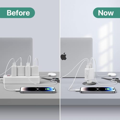 Thumbnail 4 de sccvee SCCVEE cargador USB-C 40W con 4 puertos (PD+QC) y bloque de carga multipuerto