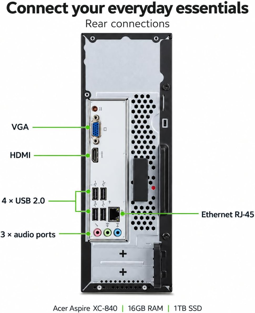 Detalle de Acer Aspire SFF Desktop 1TB PCIe SSD