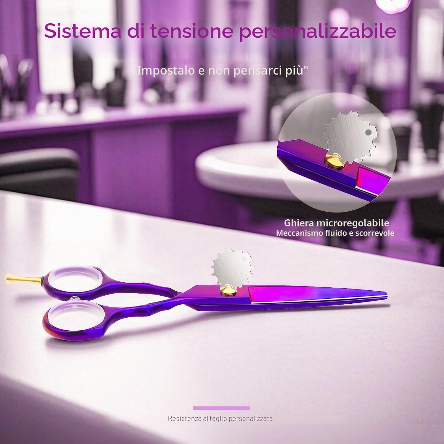 Thumbnail 4 de Purple Dragon Set forbici 14 cm in titanio ✂