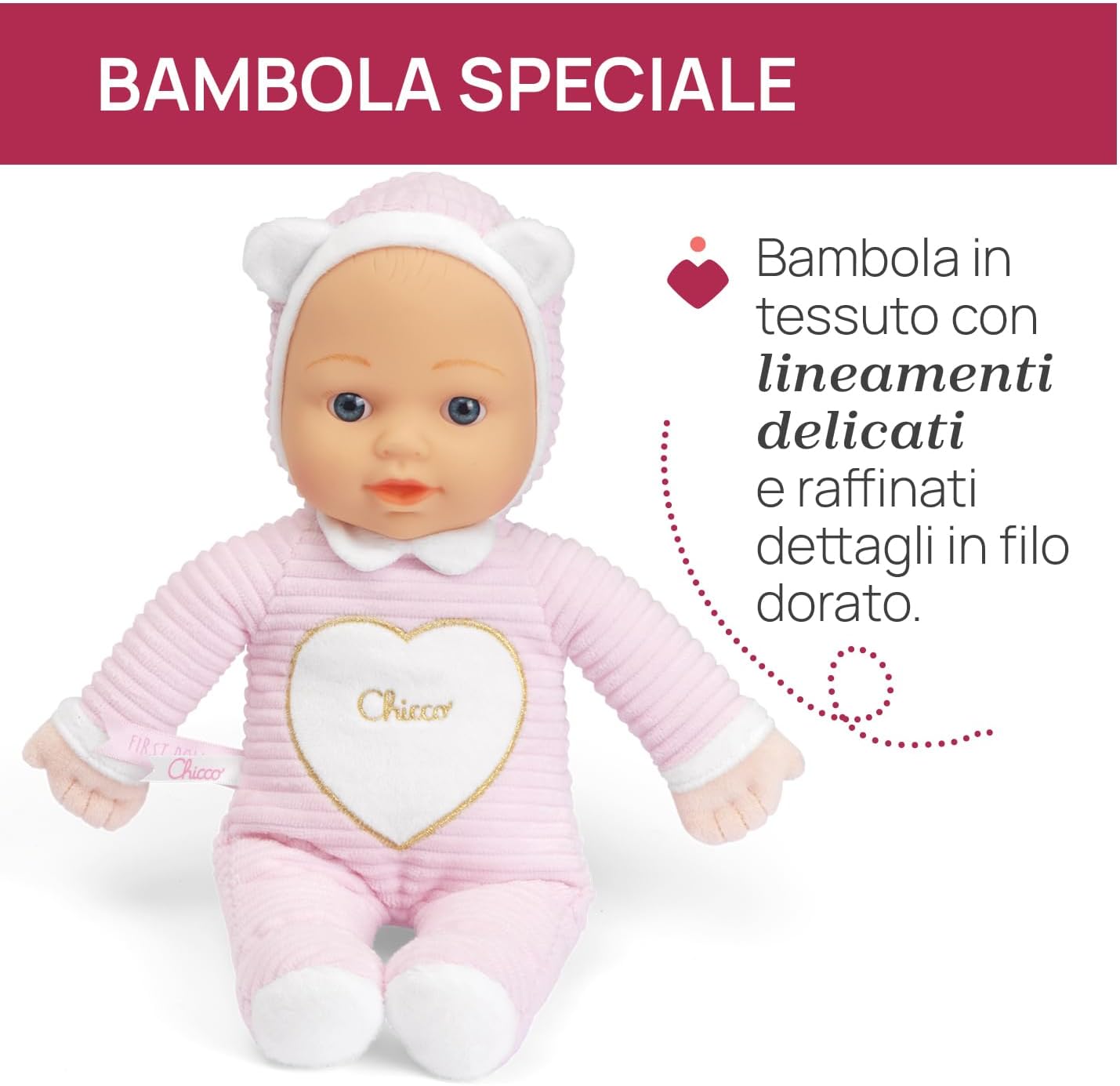 Thumbnail 4 de Chicco Set Regalo Nascita: Bambola Morbida, Doudou Gattino e Dentinale Glitterato