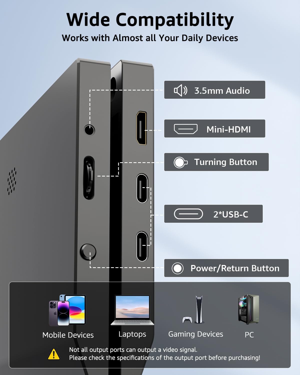 Thumbnail 2 de Yodoit Portabler Monitor 14" – Full HD 1920×1200, 100% sRGB, USB-C/HDMI, inklusive Schutzhülle und Lautsprecher