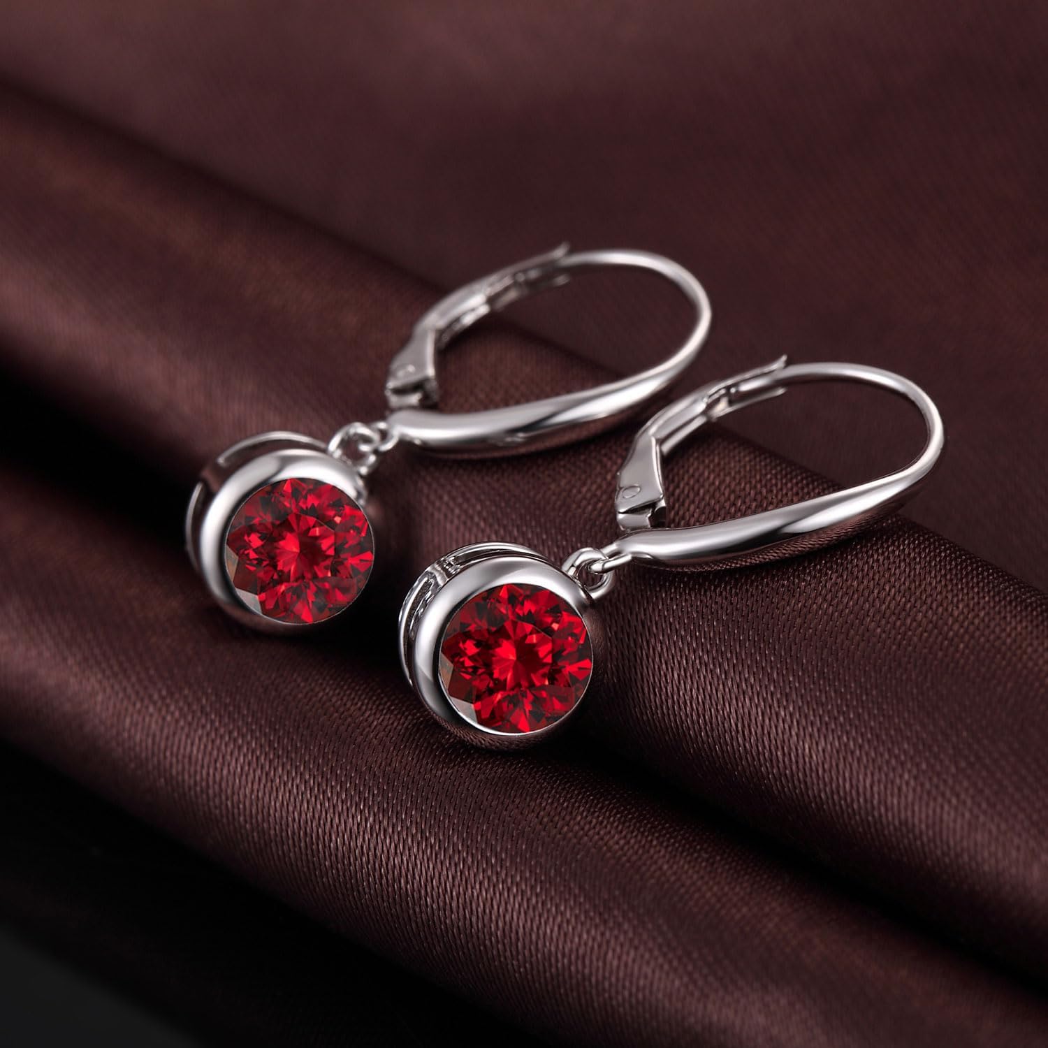 Thumbnail 3 de Jiamiaoi Weißgold-überzogene Hängeohrringe mit Zirkonia (925 Sterling Silber) – Tropfenohrringe in Silber/Roségold