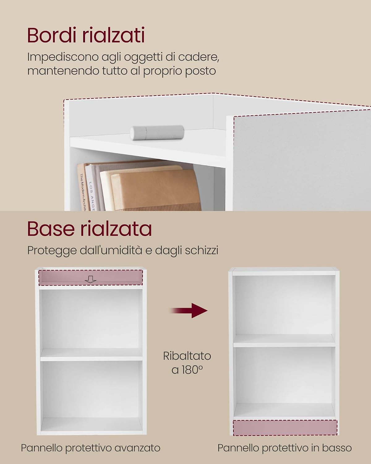 Thumbnail 3 de VASAGLE CUSTOS Collezione - Set di 2 comodini con scomparti aperti e ripiano regolabile LET866WB01