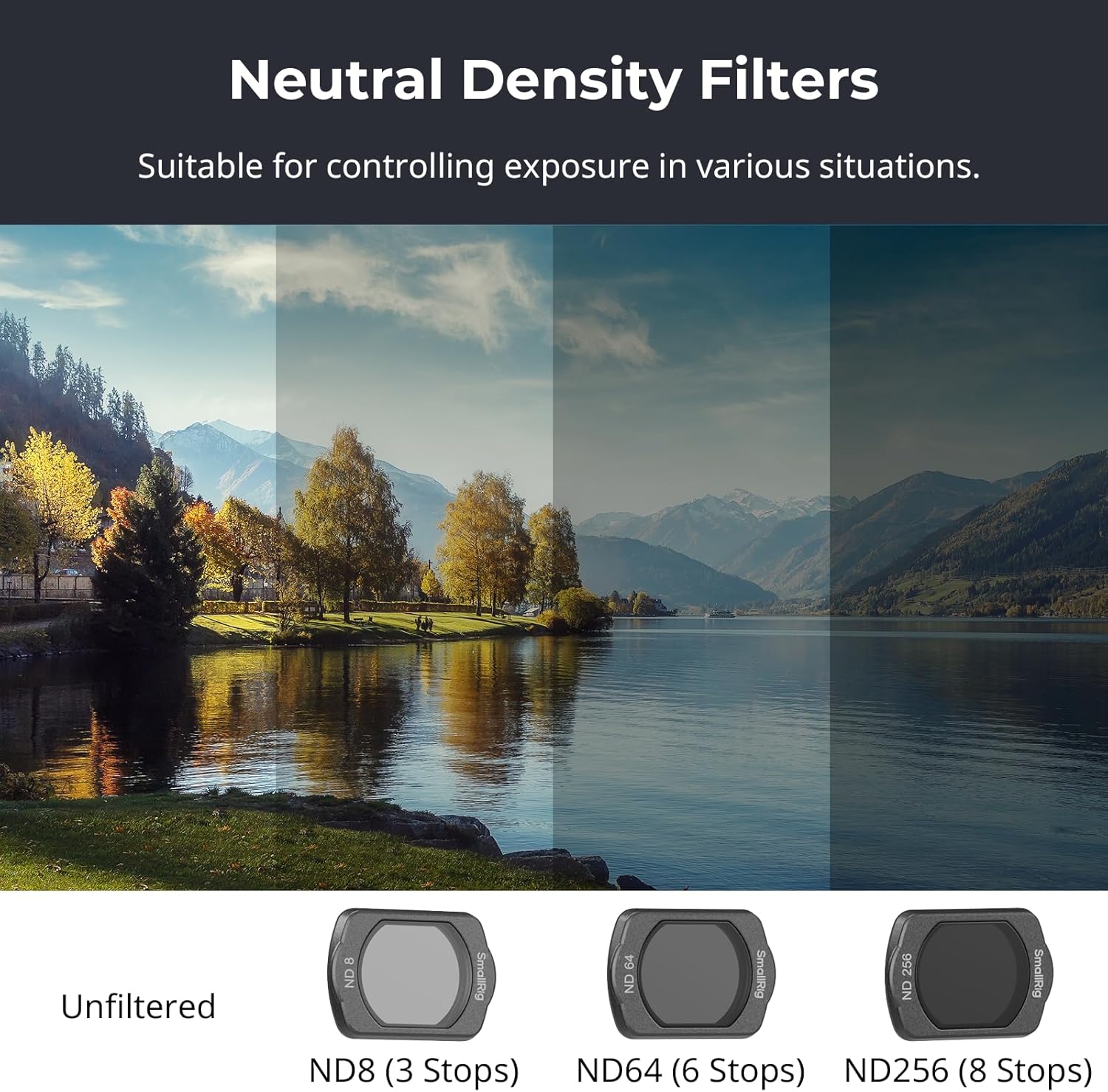 Detalle 2 de SMALLRIG Magnetic ND Filter Set for Osmo Pocket 3 — 4pcs