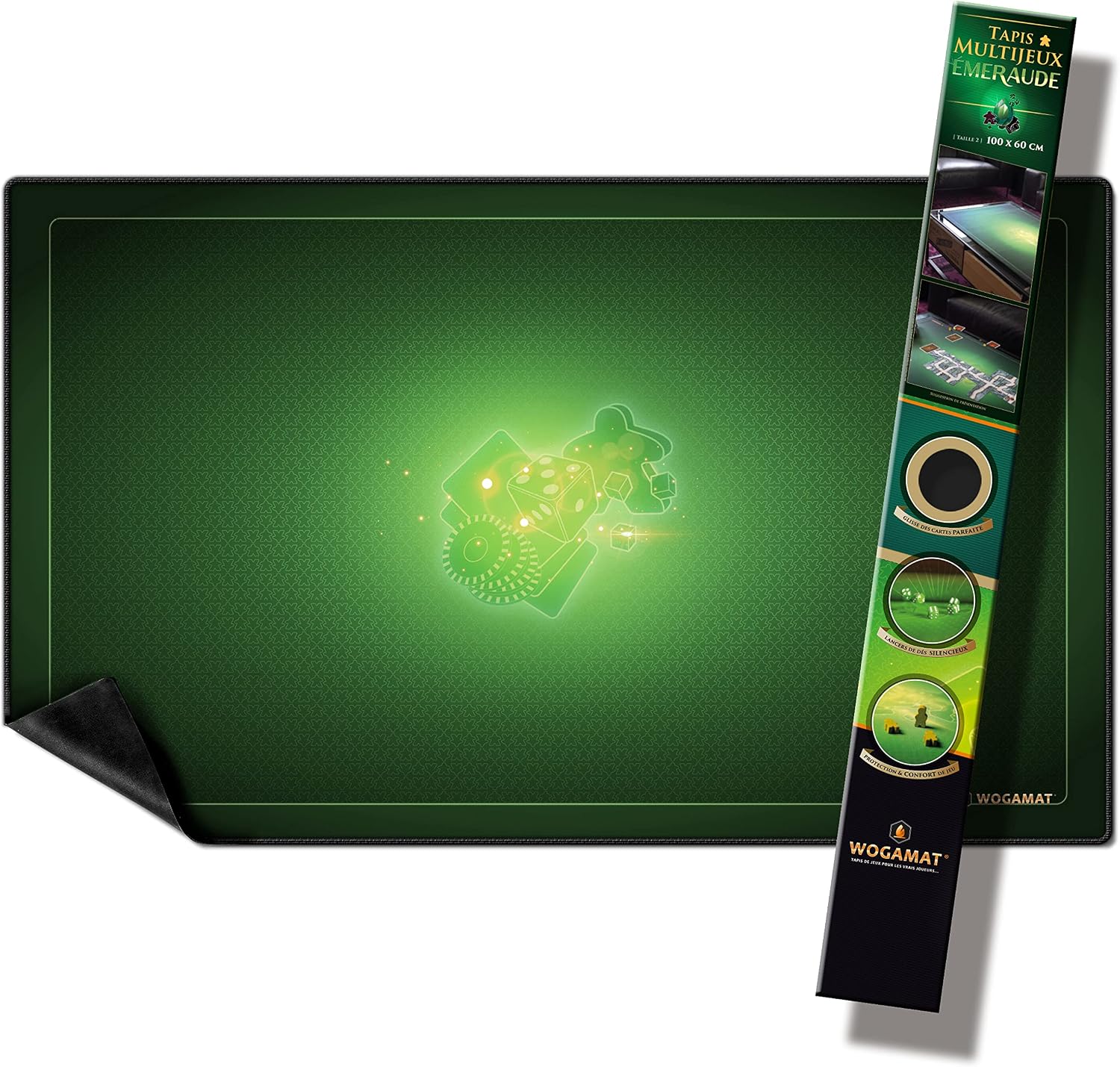 Detalle de WOGAMAT szmaragdowa mata do gier 60 × 100 cm, neopren 3 mm