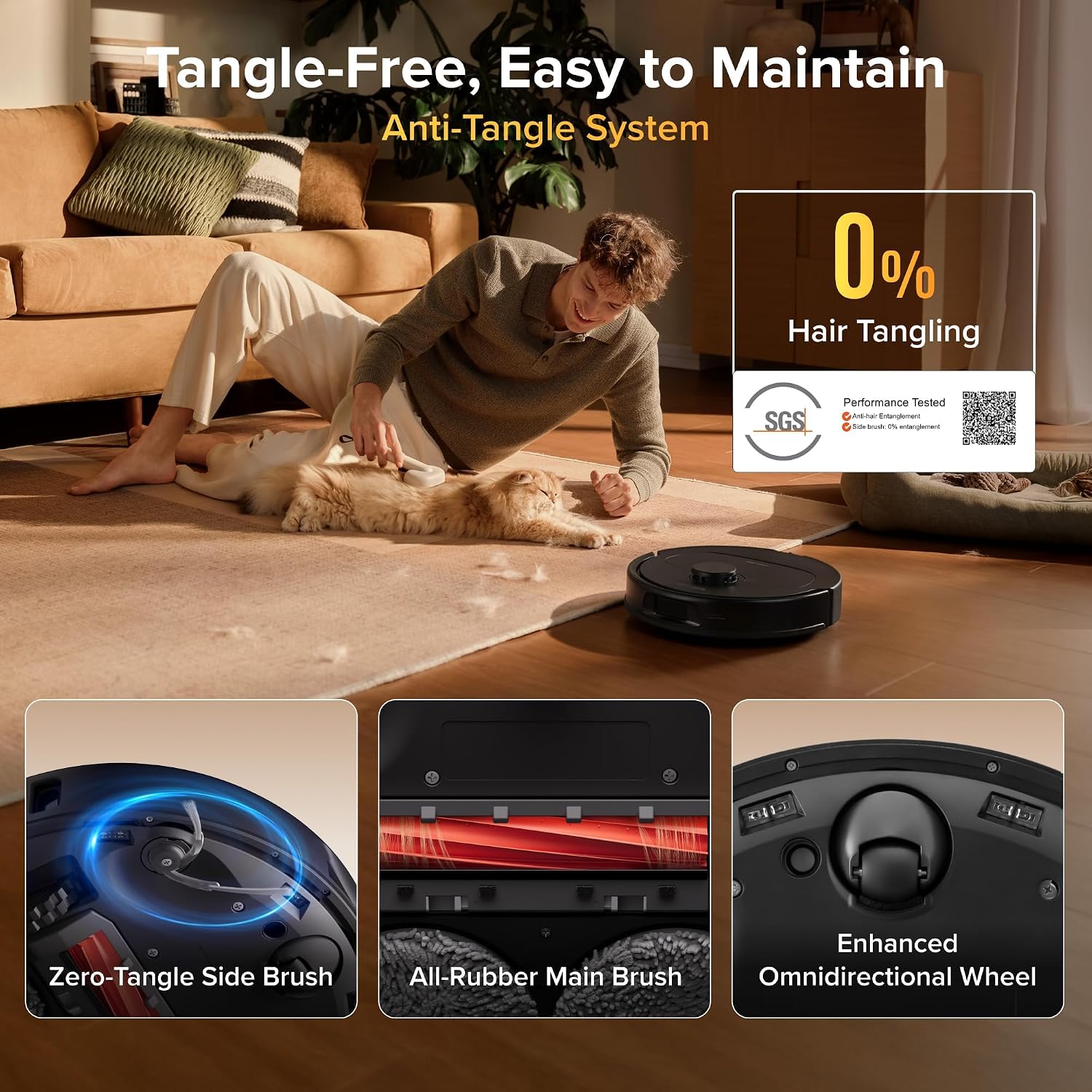 Detalle 2 de roborock Qrevo S Pro Robot Vacuum and Mop, 18,500Pa Suction, Auto-Cleaning Dock