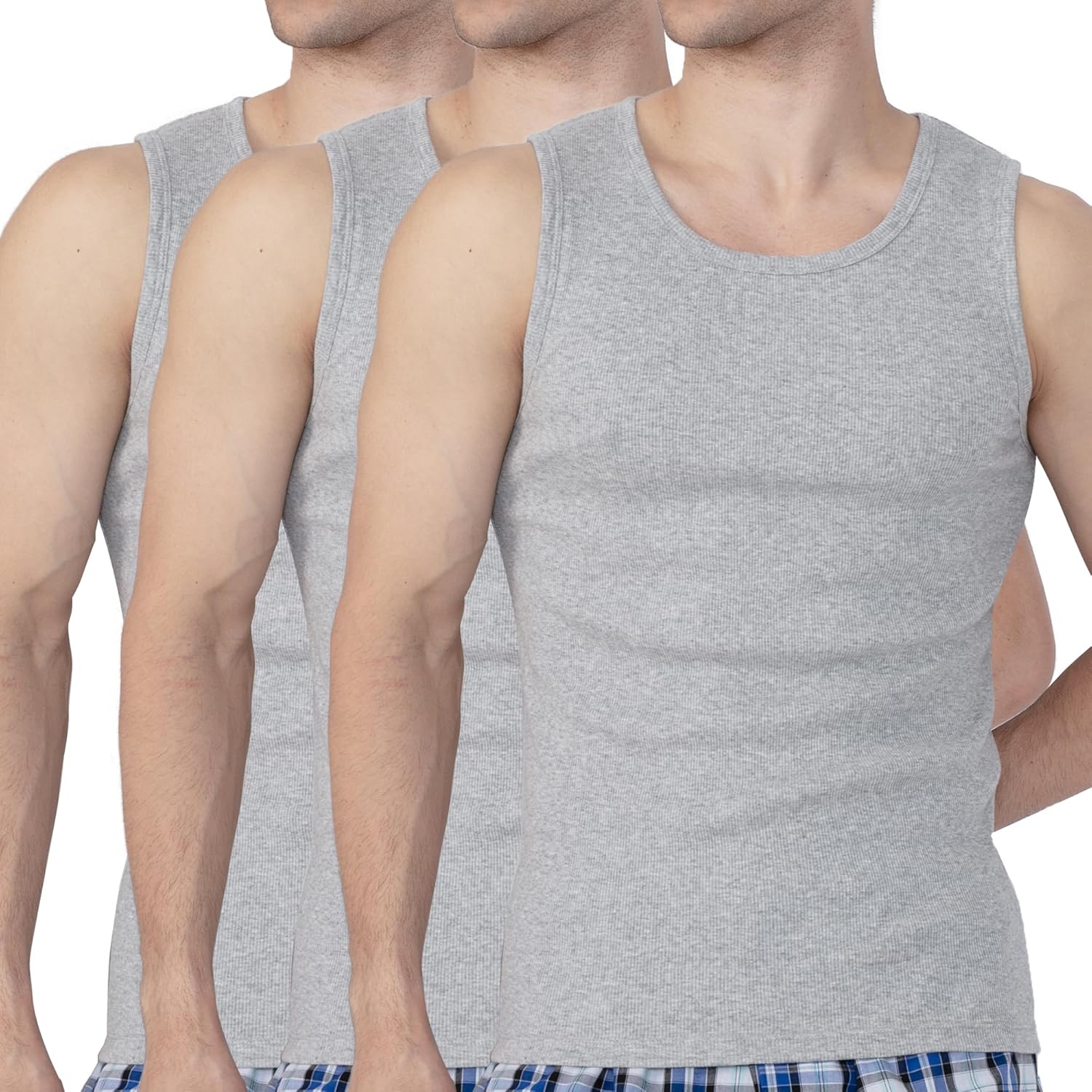 Men's Cotton Ribbed Undershirts (Vest/Tank Top Pack)