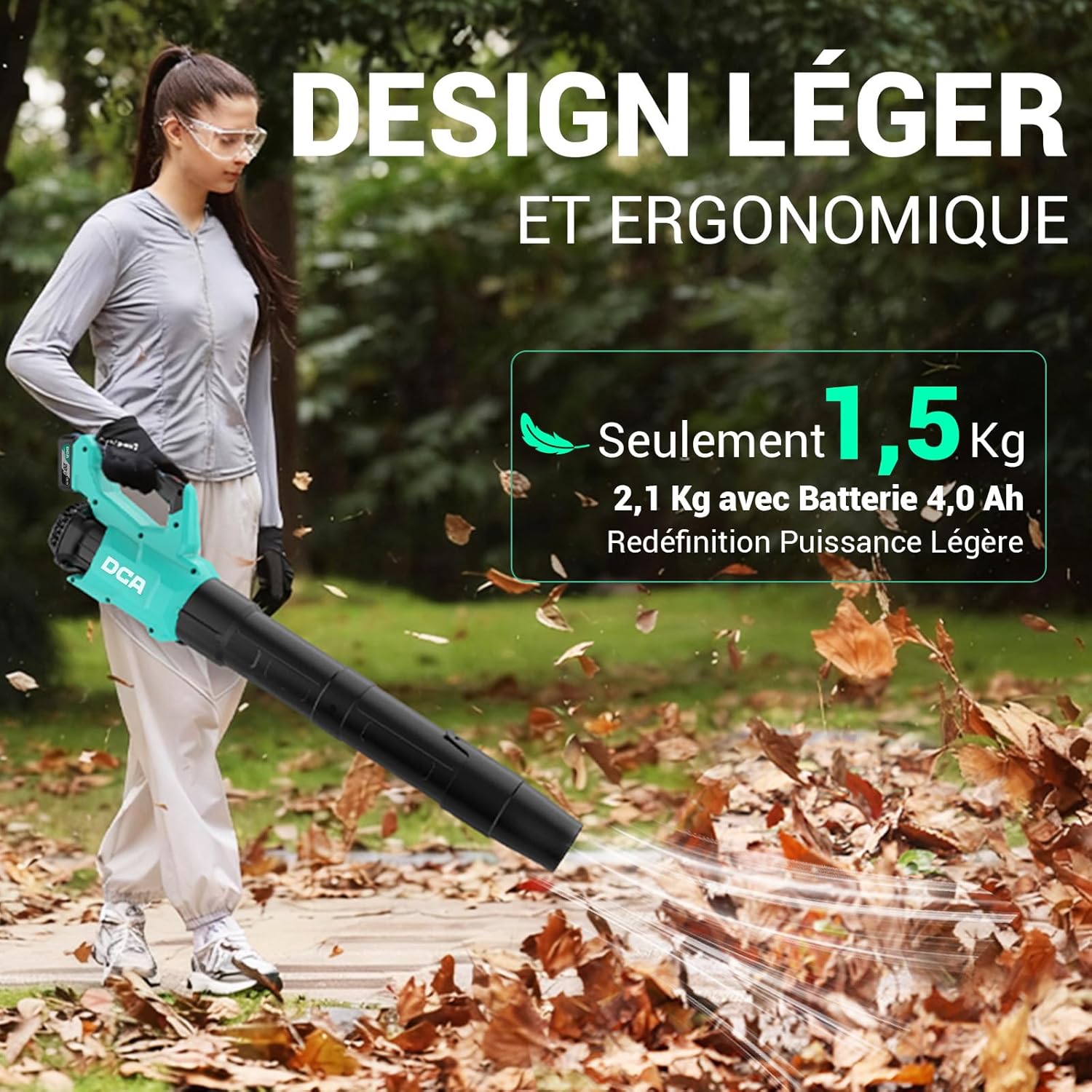 Thumbnail 2 de DCA Souffleur de feuilles sans fil 20V 4,0Ah brushless – 820 m³/h & 193 km/h, 1,5 kg