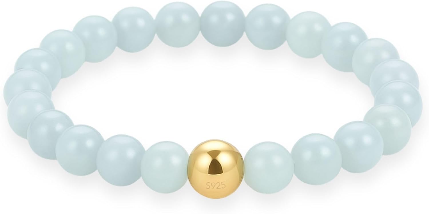 Thumbnail 6 de GD GOOD.designs Anello antistress in pietre naturali con perla placcata argento 925 dorato (misura 54-60)