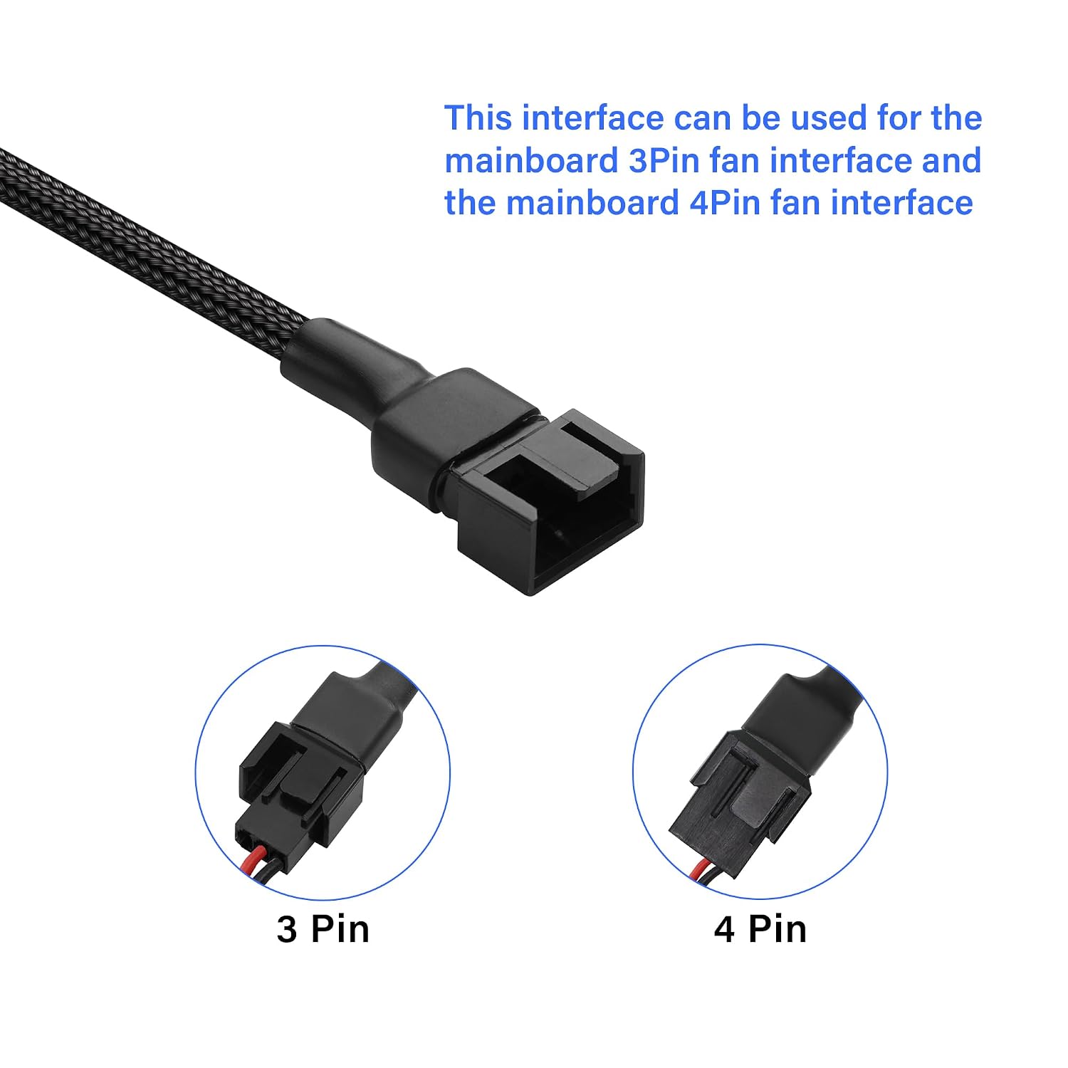 Detalle 1 de USB to 4Pin fan boost cable 12V 0.5M