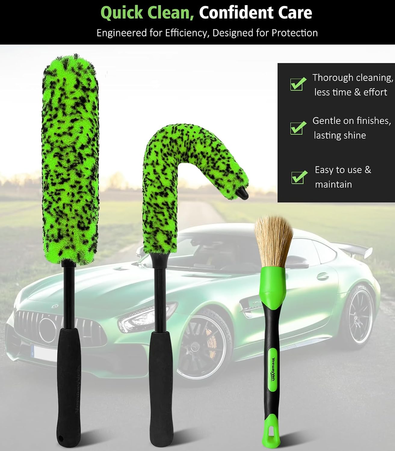 Thumbnail 6 de YeewayVeh 3PCS wheel brush kit for alloy wheels 🧽
