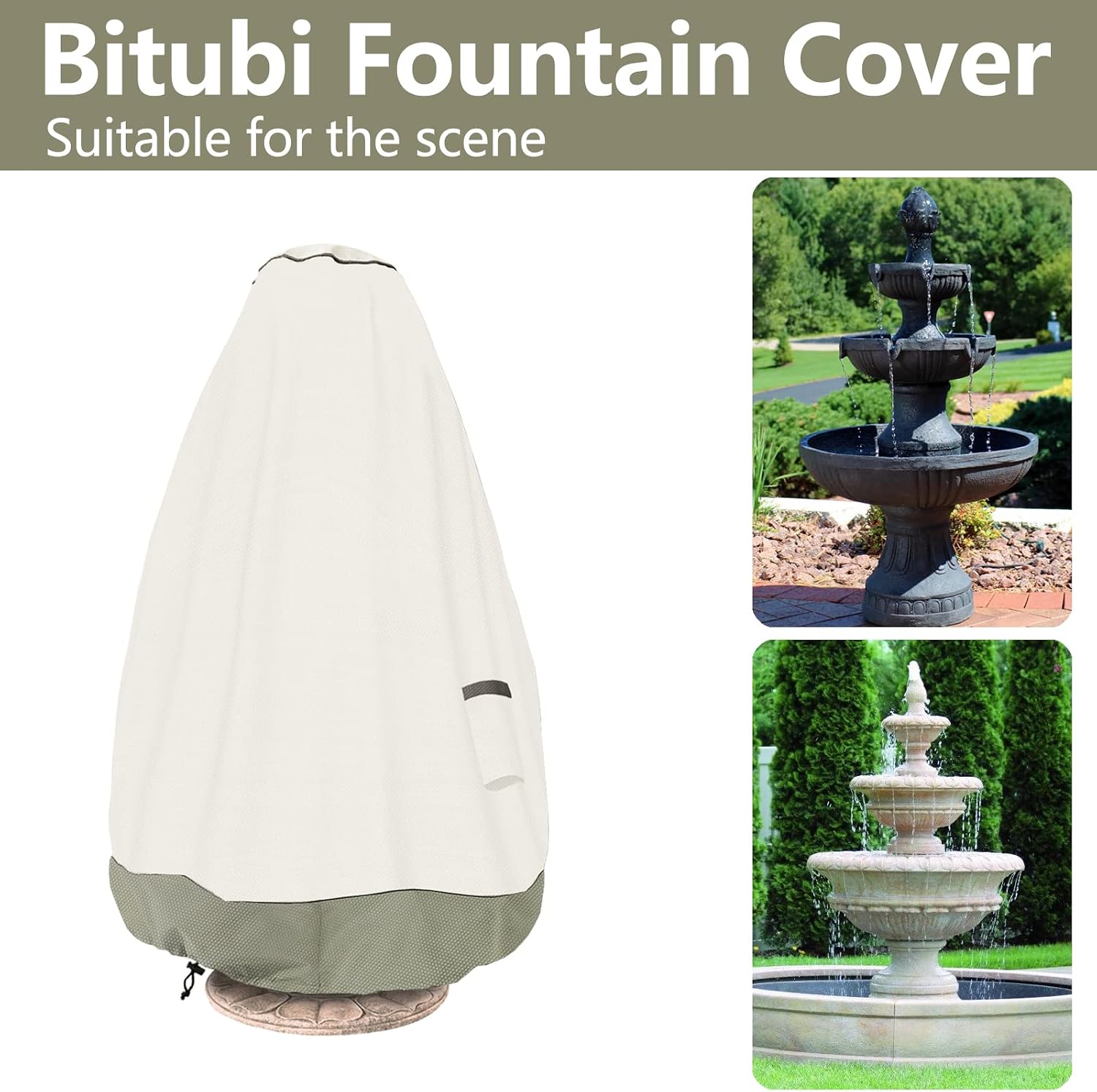 Detalle de Bitubi PQZ-1001-MB-L Fountain Cover, 600D Oxford Cloth, 48" x 68