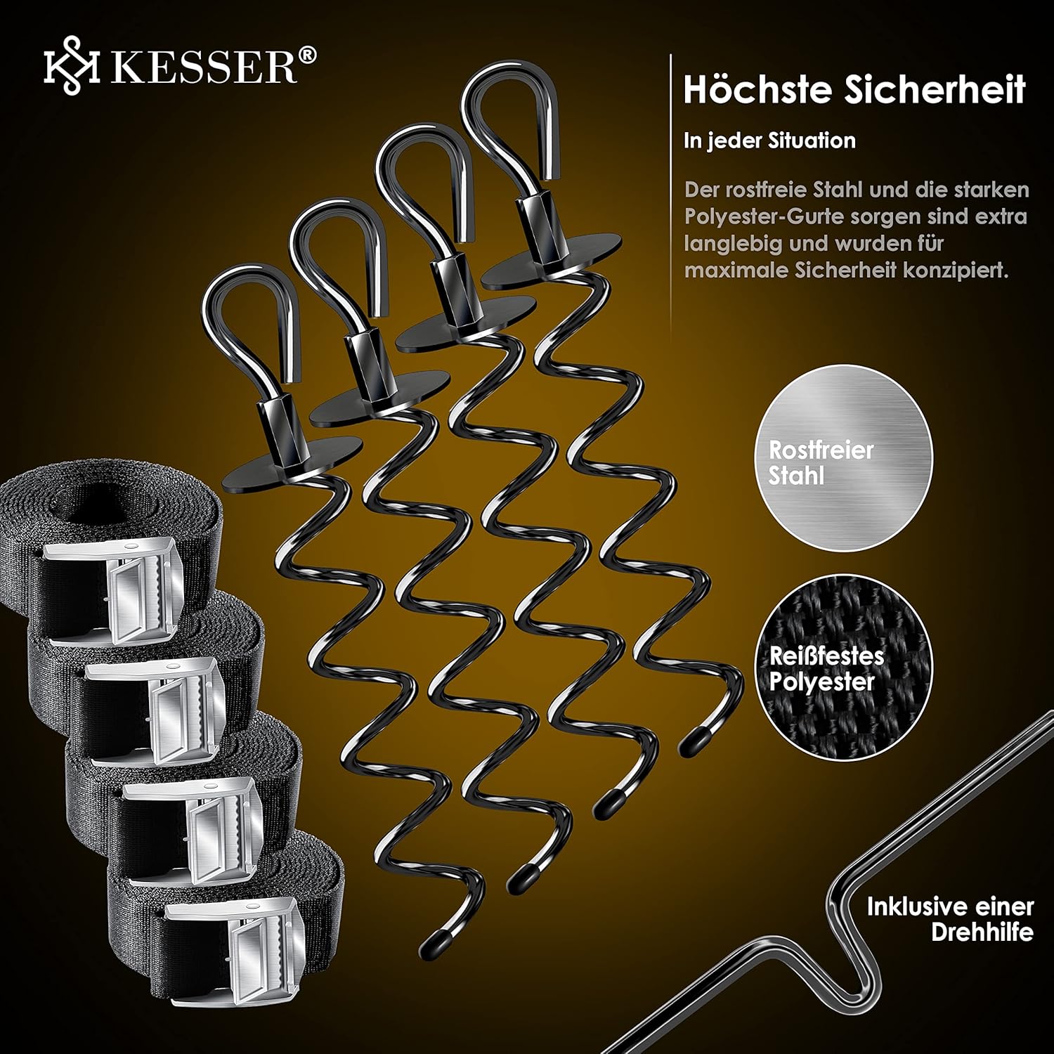 Thumbnail 8 de KESSER® Anclajes de suelo inox 4 piezas para jardín 🛠