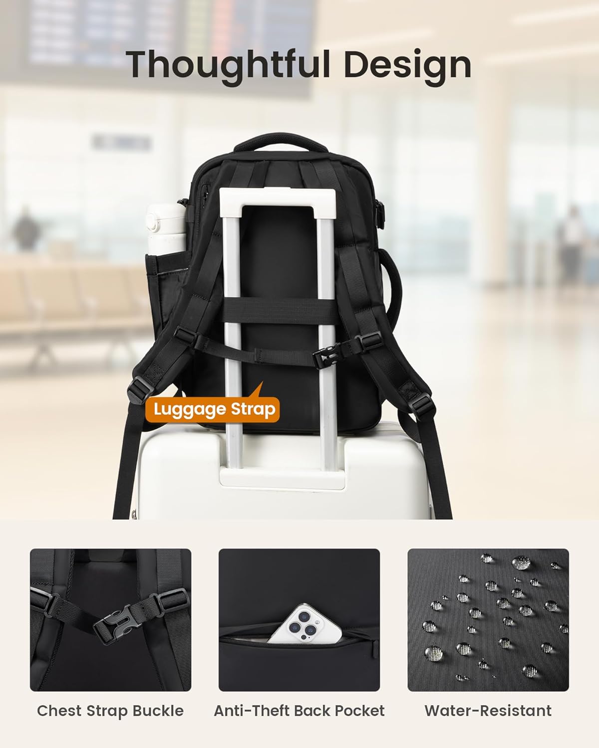 Thumbnail 5 de LOVEVOOK Ryanair Handgepäck 40x30x20 – 40×30×20 Cabin-Bag als Unterseat-Travel-Rucksack